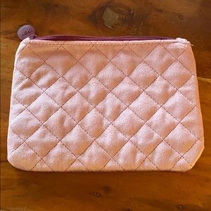 Ipsy mauve quilted velour makeup bag